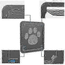 Pet Door Cat Microchip Pet Door Door for Large Dogs Pet Door for Screen Door 4-Way Lock
