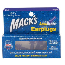 Mack's Aqua Block Ear Plugs - Purple (2 Pair Box)