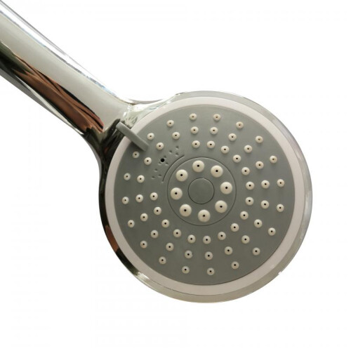 (Grey surface) Air Boost Handheld Shower Head High Pressure Rain Showerhead Electroplated Shower Nozzle 3-Pattern Adjustable Showerhead 1