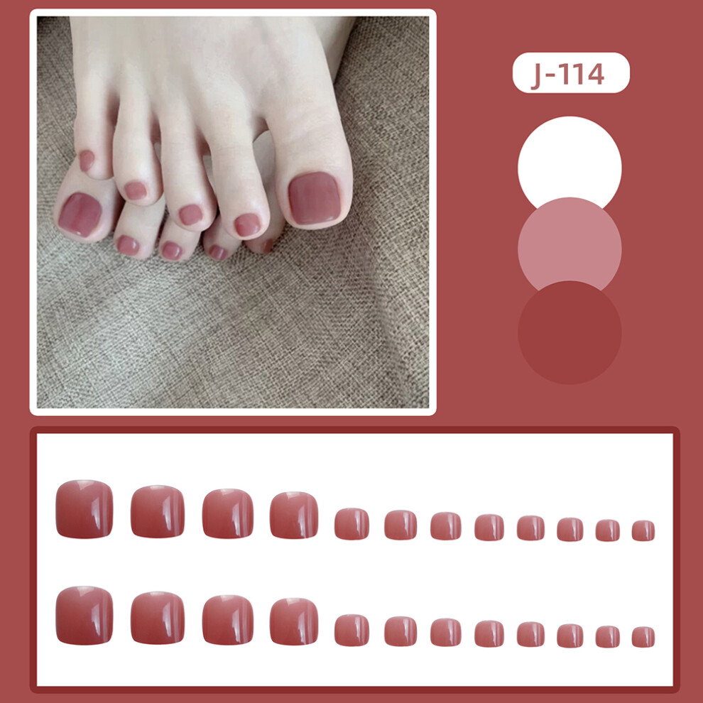 Reach-Tools (Jelly Glue Model) 24Pcs Pink False Toenails For Women