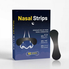 (Blue) Nasal Strips for Snoring Relief Day and Night – Enhanced Adhesive, Improve Sleep and Athletic Performance