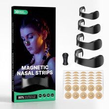 (30days, black) New Magnetic Nasal Strips Breath Aid Intake Compatible Anti Snoring Strips Hypoallergenic Breathing Support for Night Use