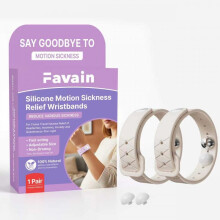 (Milky white) Favain Anti-Dizziness Wristband Sea Bands for Nausea Relief Motion Sickness Morning Sickness Silicone Natural Drug-Free