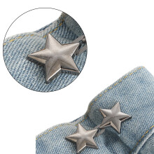 Star Pant Pin Instant Button Jean Button Pins No-Waffenschwarz