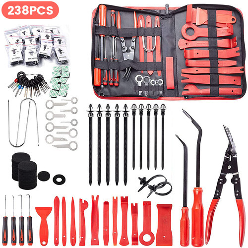 238pc Car Trim Removal Pry Tool Set - Molding Panel Door Dash Interior Clip Kit