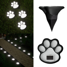 Lampe solaire décorative pour pelouse, en forme de pattes-Blanc