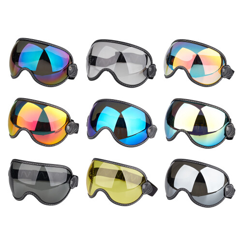 Motorradbrille, Bubble Shield-Brille mit weitem-Galvanik gelb 1