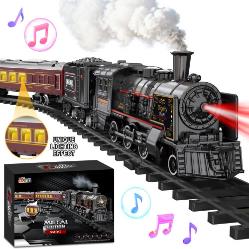deAO Toys Deluxe Edition Steam Train Set - Black