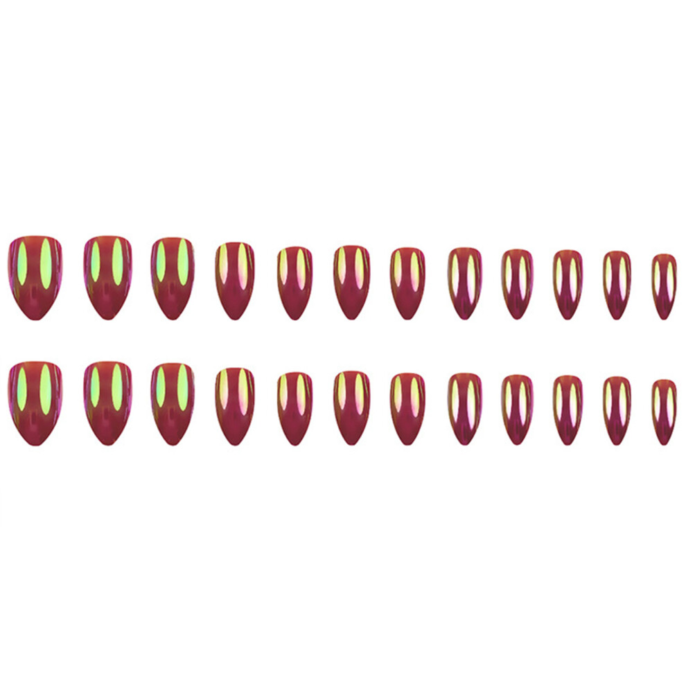 Roc-Electron 24Pcs Shiny Fake Nails For Party & Wedding