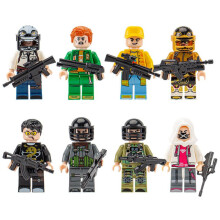 (Eat chicken boy eight pack) Military Iron Man Figure Building Blocks Compatible with LEGO Chicken Dinner Series Kids Toy