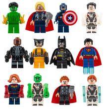 (12 superheroes.) Building Blocks Super Hero Iron Spider Man Figure Construction Toy for Boys Kids Avengers