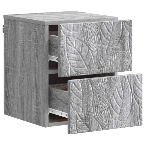 VidaXL vidaXL Wall-Mounted Bedside Cabinet 2 pcs Grey Sonoma 2