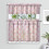 Pink Bow Kitchen Curtain Valance Set 36 inch 2