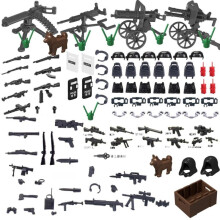 (Suit B) MOC Military Soldier Building Block Set with Weapons Equipment Box for Battle Scene Play