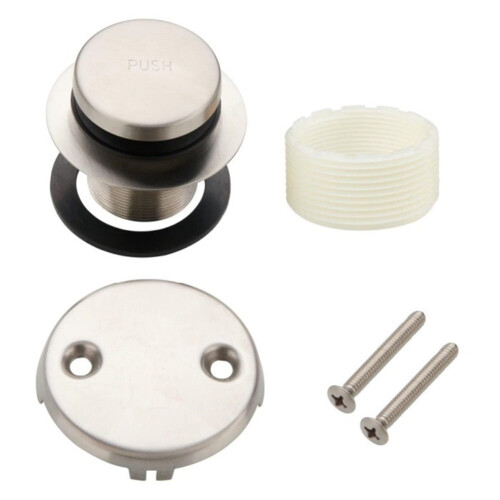 Tip-Toe Bathtub Drain Kit with Two-Hole Overflow Cover Plate 1