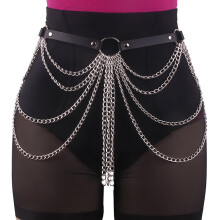 Punk Waist Chain for Women Layered Body Belt with Long Chain