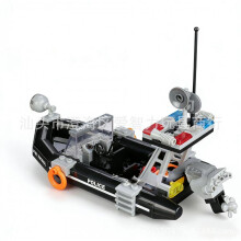 (black) TBS Police Patrol Boat Building Blocks Set, Educational Toy for Kids, Small Particle Military Model RC Boat
