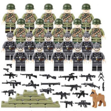 (Q3 20 models) WWII Military Building Blocks Set US Army German Soldiers Mini Figures Toys for Kids 8 Pack