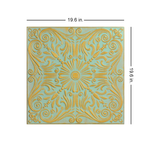 Spanish Silver Foam Ceiling Tile Gold Moss 8 pcs 21.6 sq ft 1