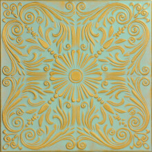 Spanish Silver Foam Ceiling Tile Gold Moss 8 pcs 21.6 sq ft