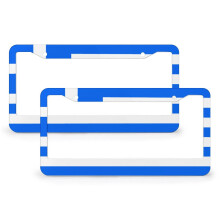 Greek Flag License Plate Frame Metal 2-Pack