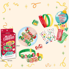(Christmas bracelets (pack of 6) 78pcs christmas 110g) Fun Christmas Gifts for Kids Beaded Necklace Craft DIY Kit for Girls Toddler Handmade Toy