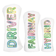 (black) Golf Club Head Covers Full Set Waterproof Embroidered Cap Covers for Woods, Driver Protection