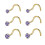 CZ Nose Studs Gold Plated 6 Pieces 20G 1