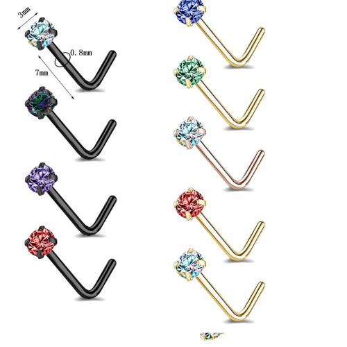 Crystal Nose Ring Piercing Set 9 pcs 20g 2