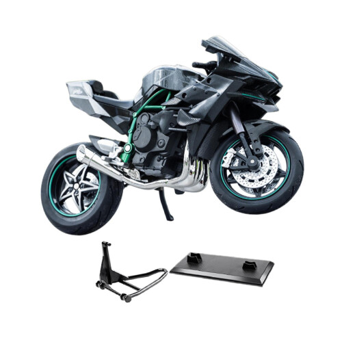 Motorcycle Model 1:10 Scale Gray Collectible with Stand 2