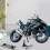 Motorcycle Model 1:10 Scale Gray Collectible with Stand 8