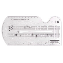 COMEET Music Notation Stencil Staff Ruler with Symbols