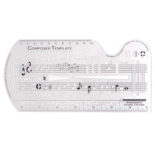 COMEET Music Notation Stencil Staff Ruler with Symbols