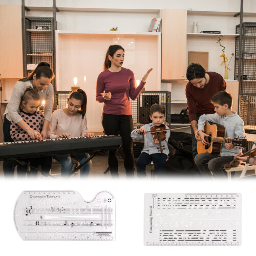 COMEET Music Notation Stencil Staff Ruler with Symbols 1