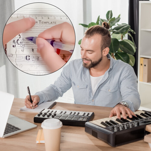 COMEET Music Notation Stencil Staff Ruler with Symbols 2