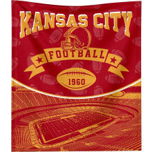 Football Team Color Throw Blanket Flannel 50x60 inch RED