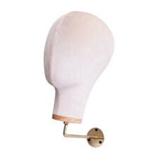 Wall-Mounted Velvet Mannequin Head Display Stand Beige