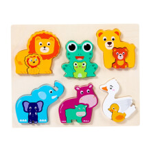 Wooden Jigsaw Puzzle for Color and Shape Learning, Animal