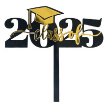Cake Inserts Graduation Theme Glitter Diploma Cap 24 pcs