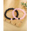 Couple Beaded Bracelet Black Pink 2 pcs 1