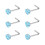 Heart Nose Stud L-Shaped 6 Pcs 20g 1