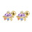 UFO Stud Earrings Crystal Gold Cartilage Piercing 1 Pair 1