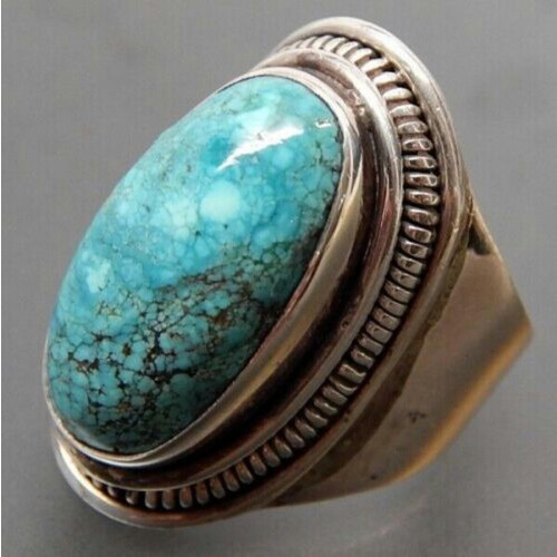 Vintage 925 Silver Turquoise Ring Size 6 to 10