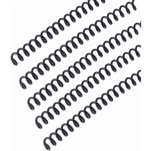 Black Plastic Spiral Binding Coils 1/4 inch 100 pcs