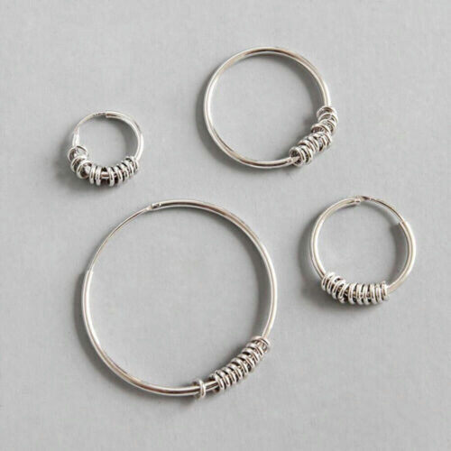 Sterling Silver Hoop Earrings 10mm