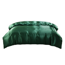 Queen Satin Duvet Cover 203x229cm Soft Polyester Green