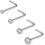Crystal Nose Ring Stud L-Shaped 4 Pieces 1