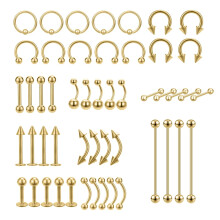 Gold Belly Button Piercing Set 50 Pieces