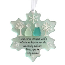 Snowflake Sea Glass Friendship Ornament Handcrafted