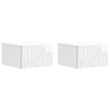 vidaXL Wall-Mounted Side Table 2 pcs High Gloss White